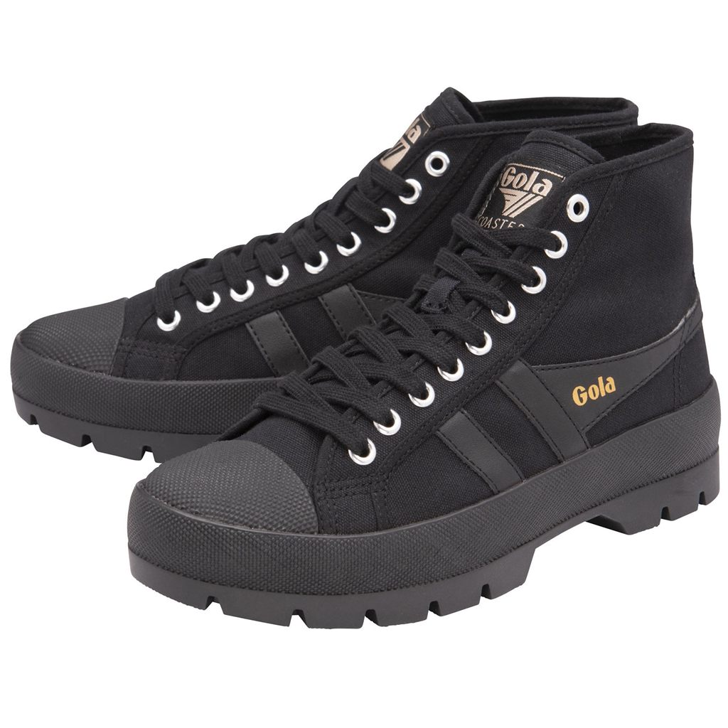 Gola Vegan Classics Coaster Peak High Sneakers Pretas Pretas Pretas Portugal | RNOP62174