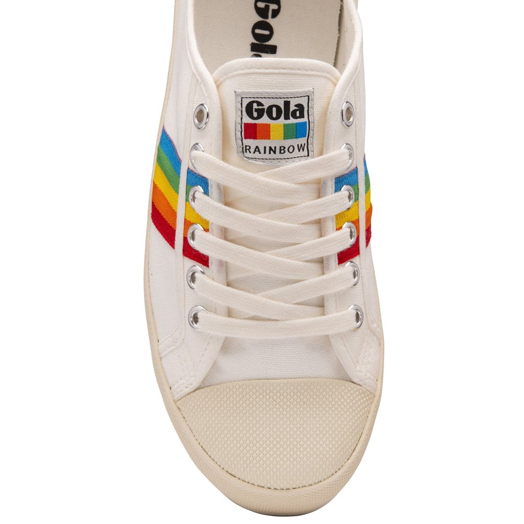 Gola Vegan Classics Coaster Peak Rainbow Shoes Branco Portugal | OXDE41295