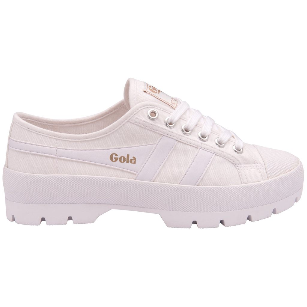 Gola Vegan Classics Coaster Peak Sneakers Branco Branco Portugal | QKHG48931
