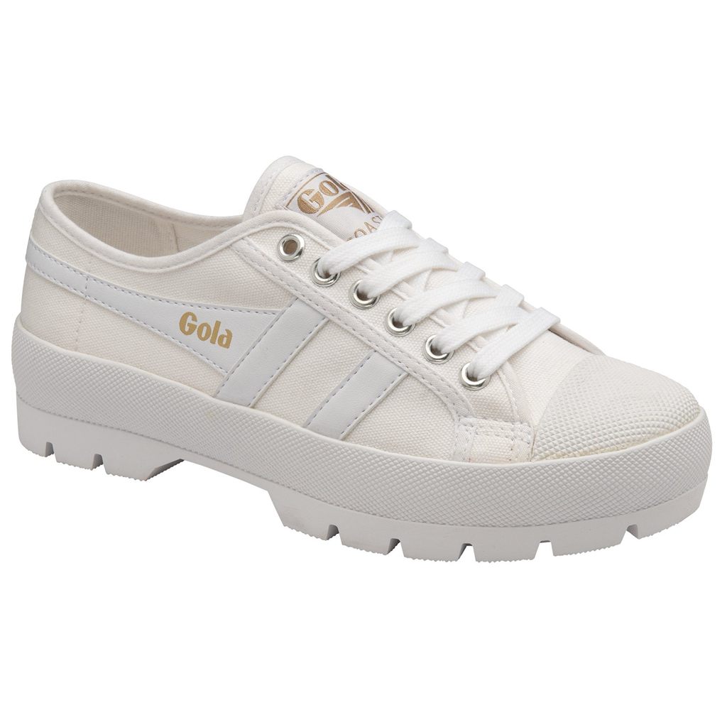 Gola Vegan Classics Coaster Peak Sneakers Branco Branco Portugal | QKHG48931