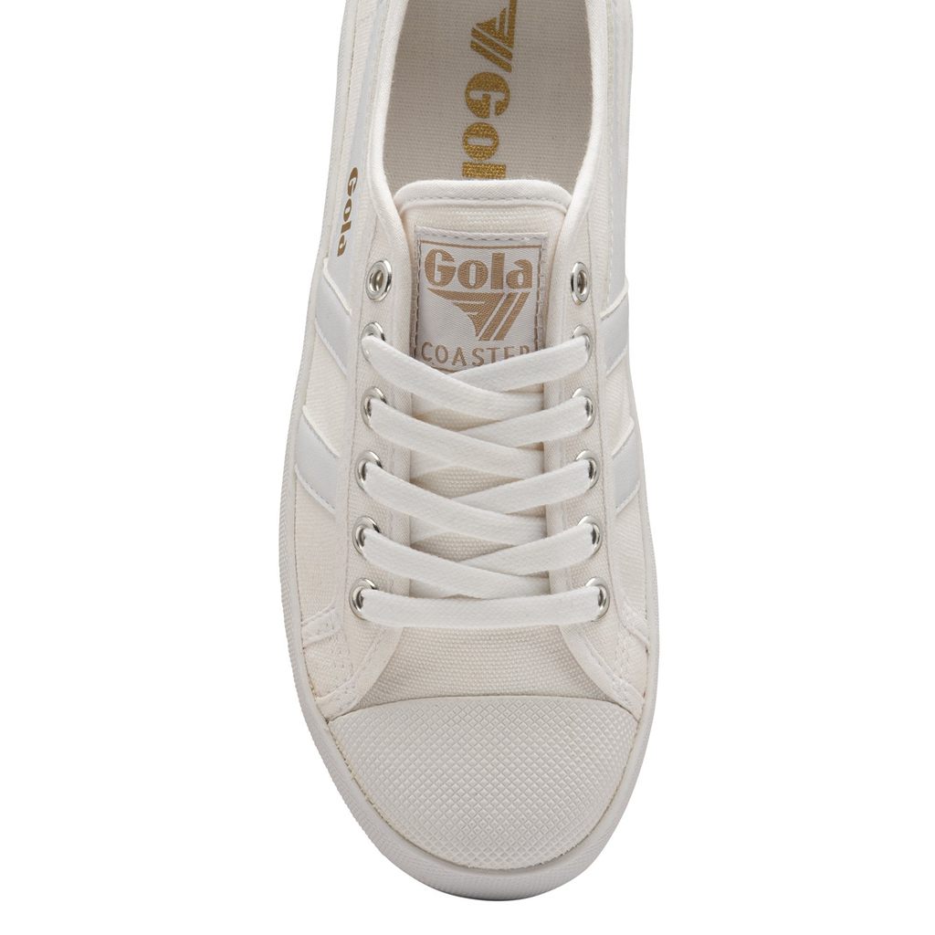Gola Vegan Classics Coaster Peak Sneakers Branco Branco Portugal | QKHG48931