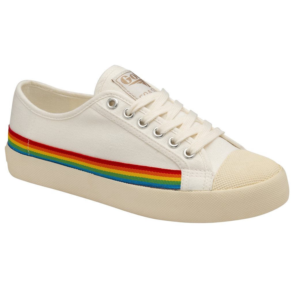 Gola Vegan Classics Coaster Rainbow Drop Shoes Branco Portugal | HMEG50792