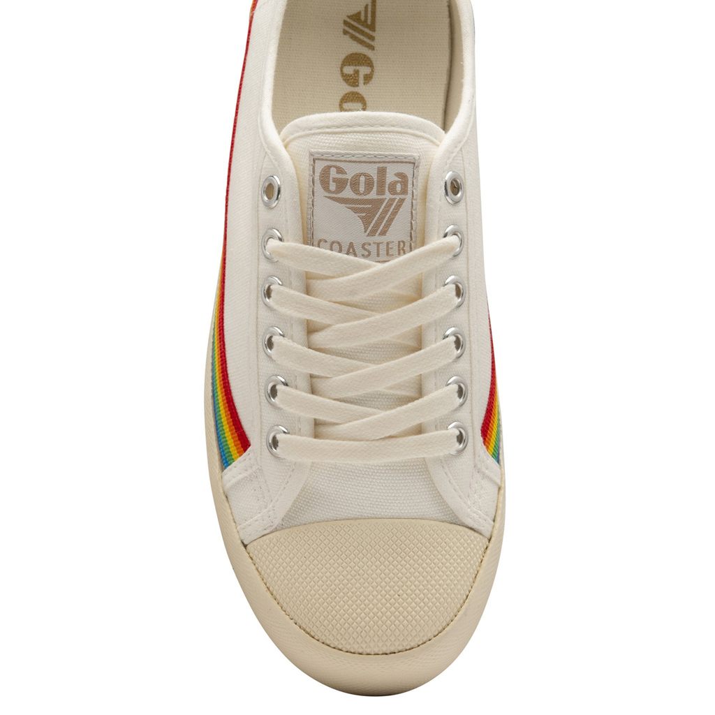 Gola Vegan Classics Coaster Rainbow Drop Shoes Branco Portugal | HMEG50792