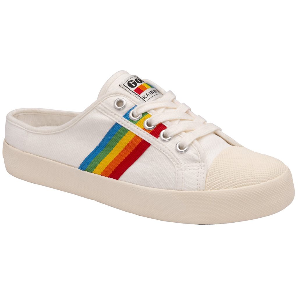 Gola Vegan Classics Coaster Rainbow Mule Plimsolls Shoes Branco Portugal | KFUW70612