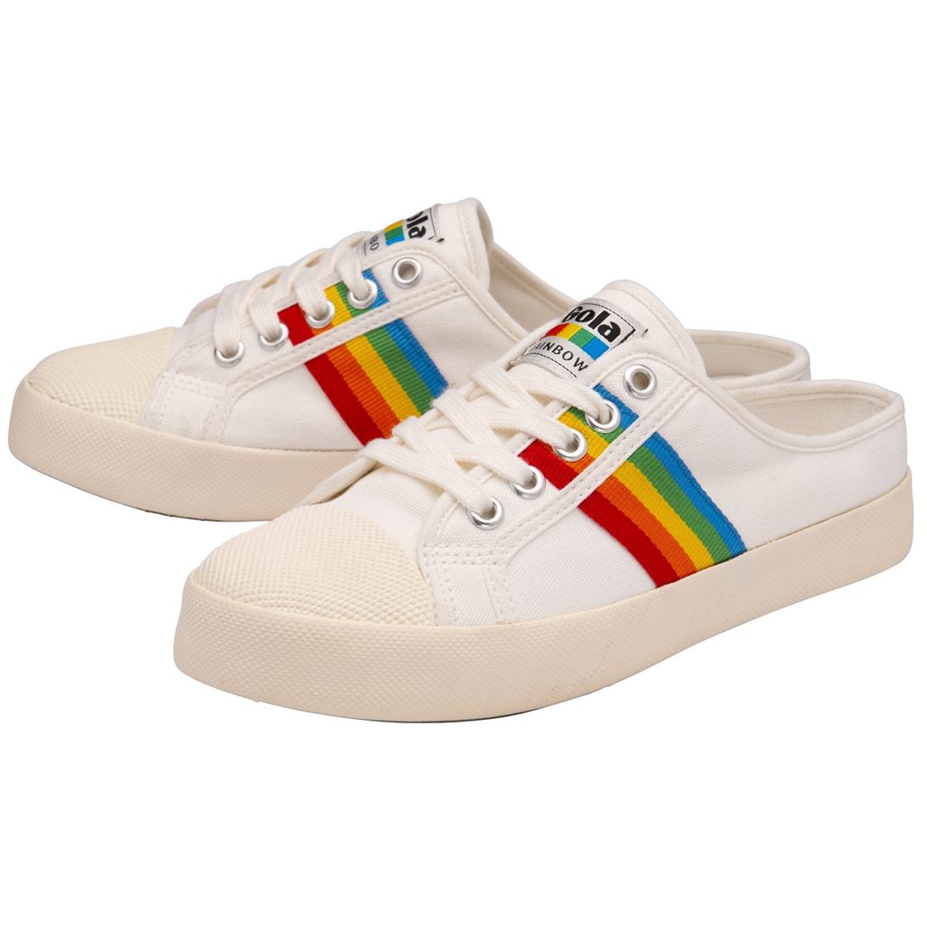 Gola Vegan Classics Coaster Rainbow Mule Plimsolls Shoes Branco Portugal | KFUW70612
