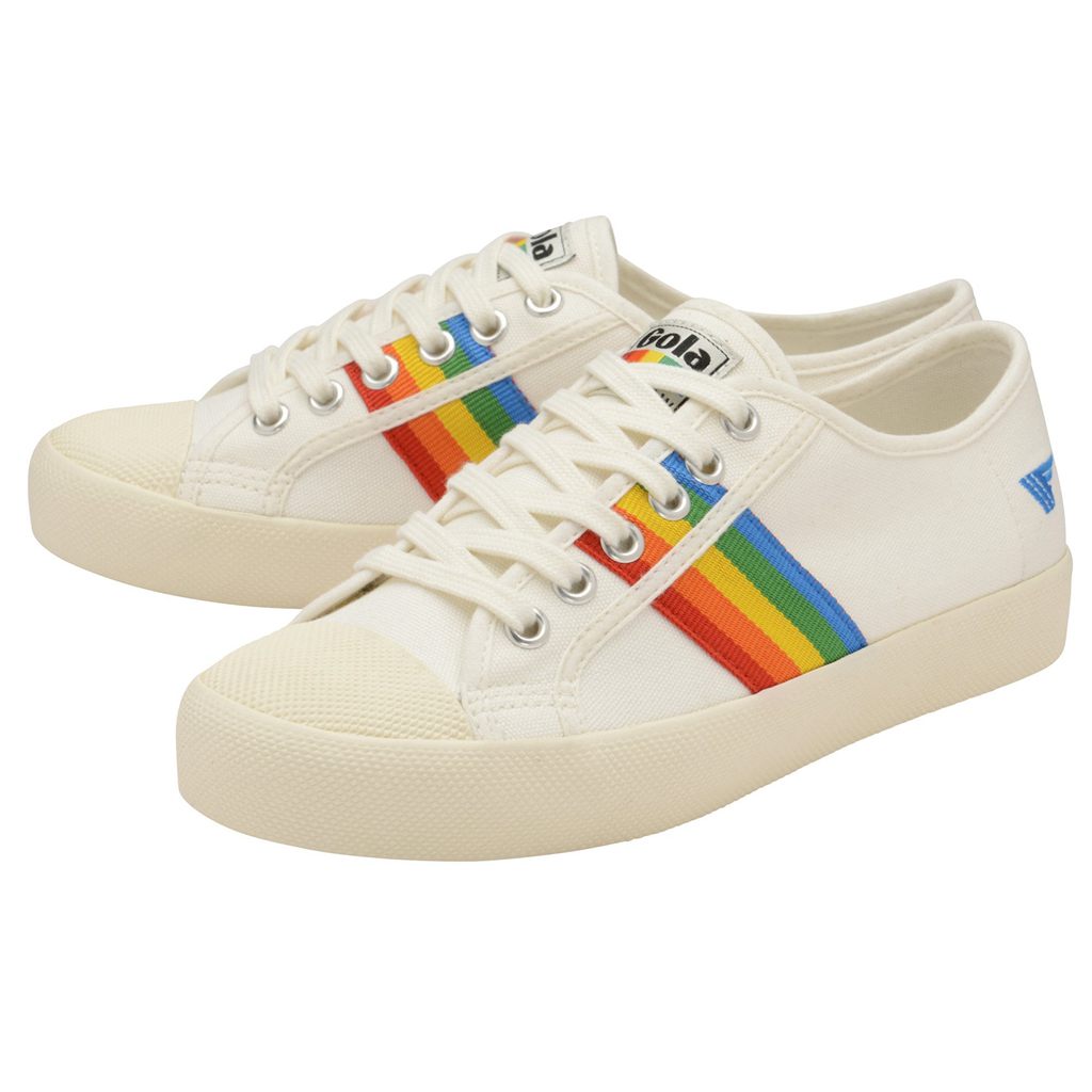 Gola Vegan Classics Coaster Rainbow Shoes Branco Portugal | ADCM91283