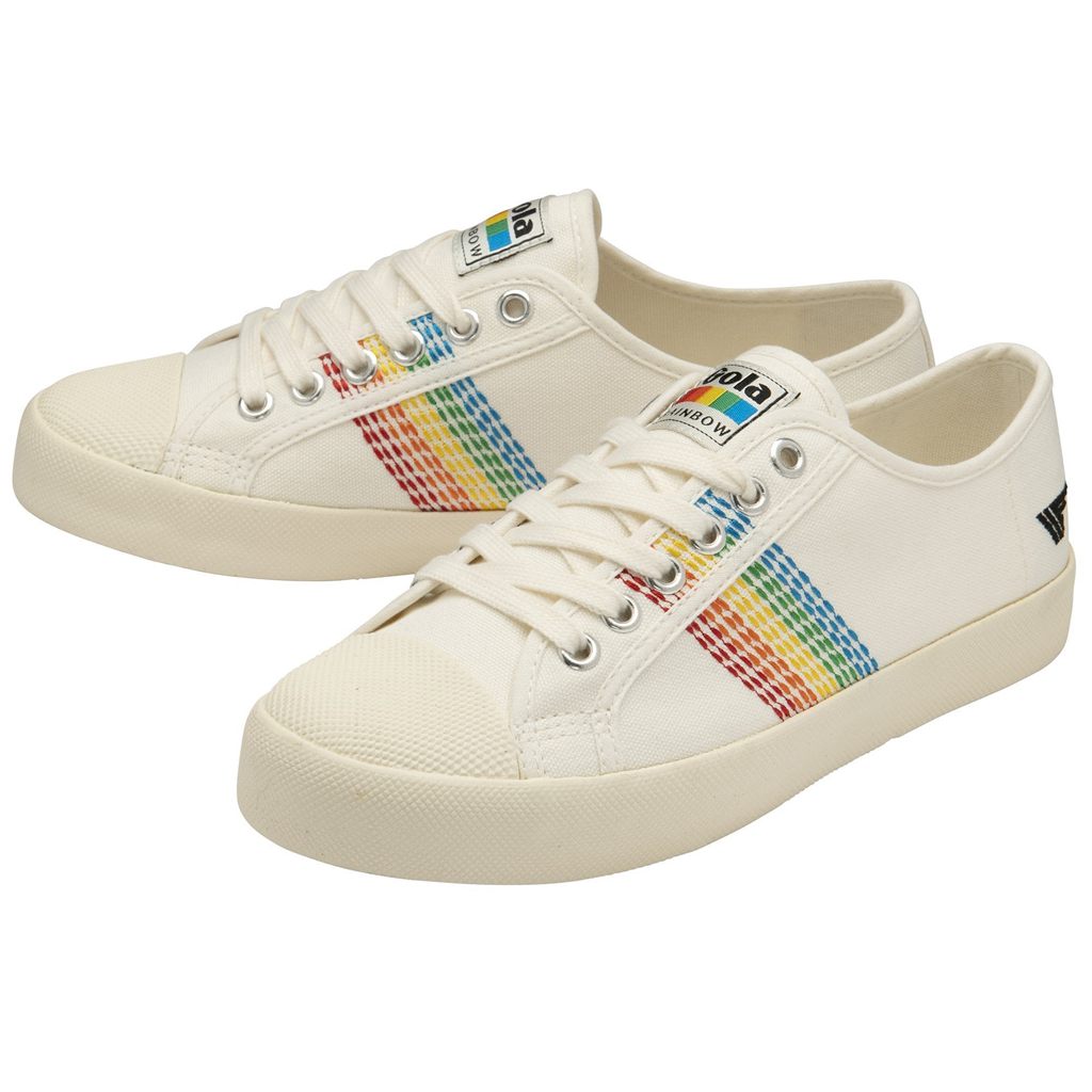 Gola Vegan Classics Coaster Rainbow Stitch Shoes Branco Portugal | ANLS29086