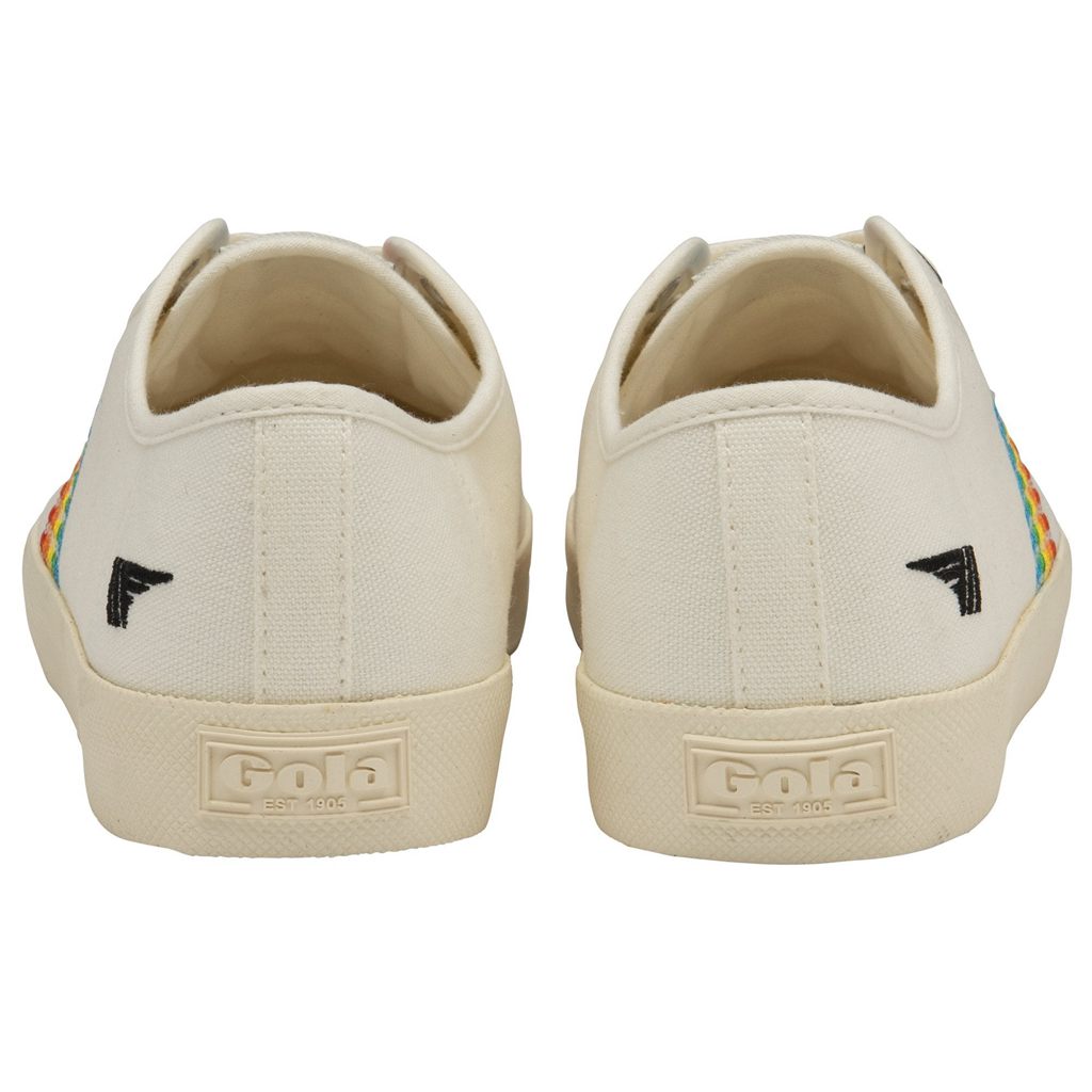 Gola Vegan Classics Coaster Rainbow Stitch Shoes Branco Portugal | ANLS29086