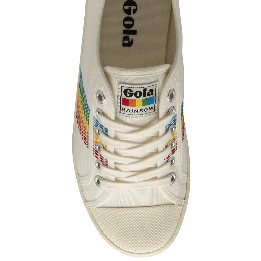 Gola Vegan Classics Coaster Rainbow Stitch Shoes Branco Portugal | ANLS29086