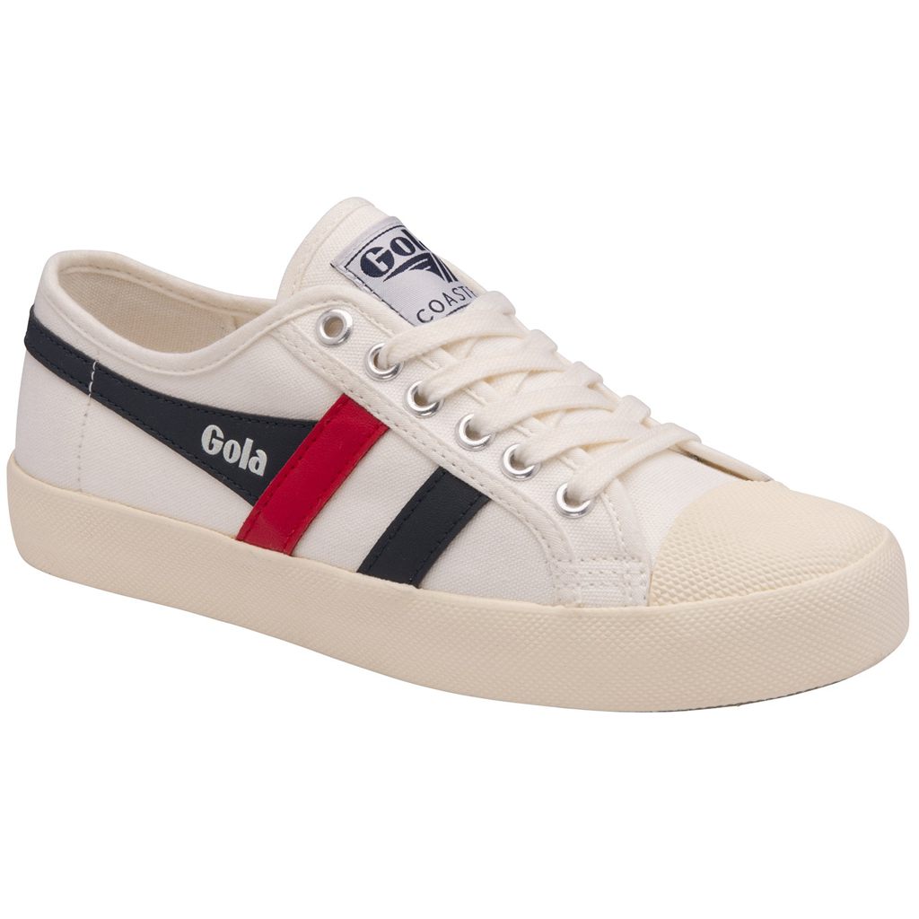 Gola Vegan Classics Coaster Shoes Branco Azul Marinho Vermelhas Portugal | DMRE36457