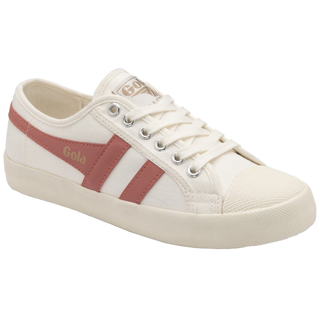Gola Vegan Classics Coaster Shoes Branco Coral Rosa Portugal | FBCK19803