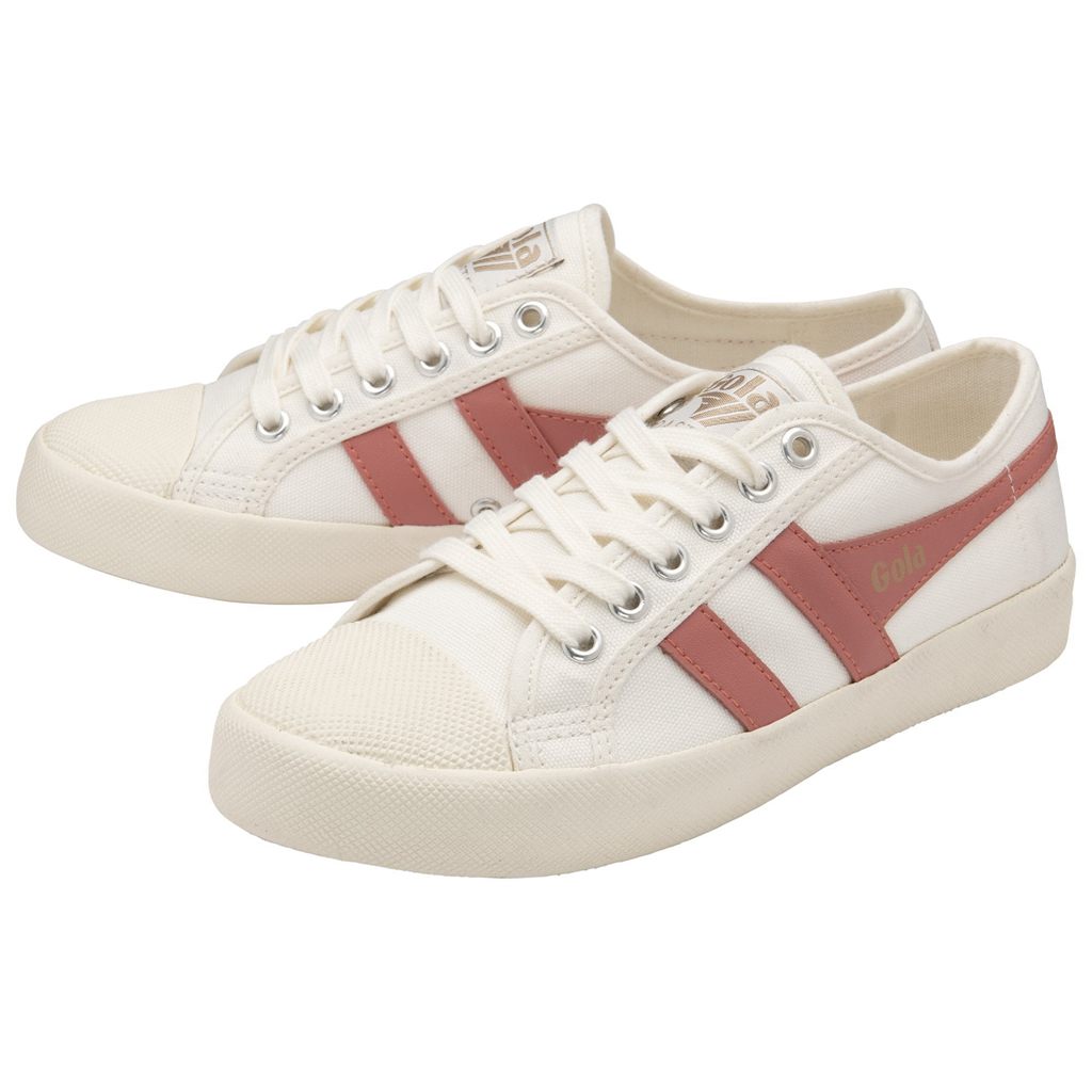 Gola Vegan Classics Coaster Shoes Branco Coral Rosa Portugal | FBCK19803