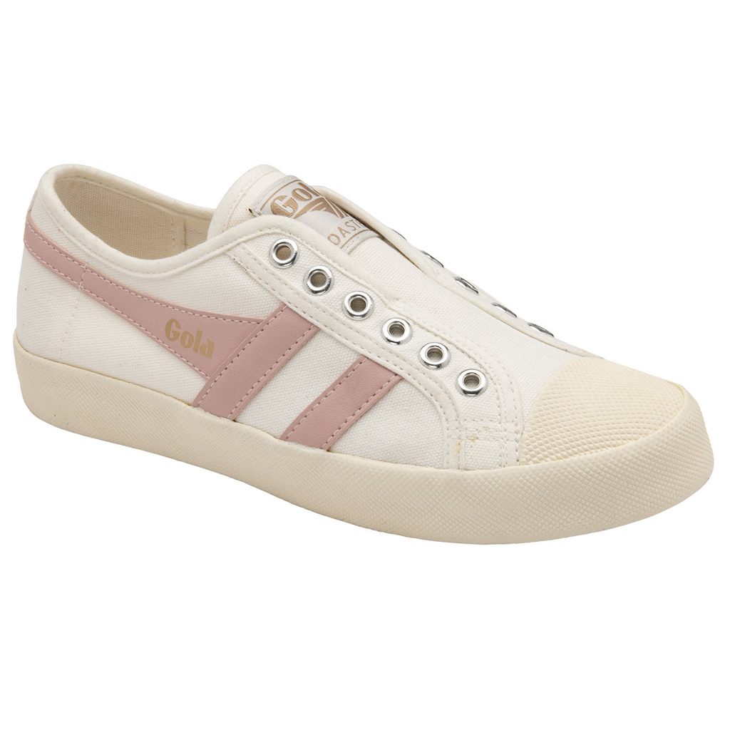 Gola Vegan Classics Coaster Slip Shoes Branco Rosa Portugal | JOAH87692