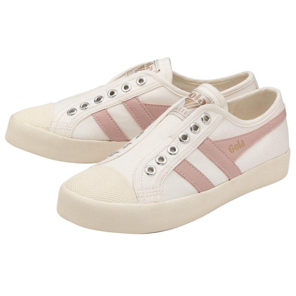 Gola Vegan Classics Coaster Slip Shoes Branco Rosa Portugal | JOAH87692