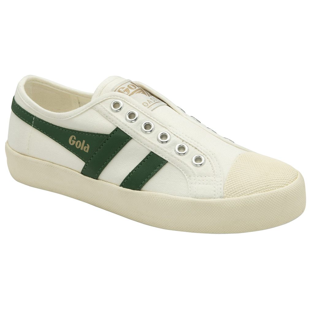 Gola Vegan Classics Coaster Slip Shoes Branco Verdes Portugal | RQVN05986