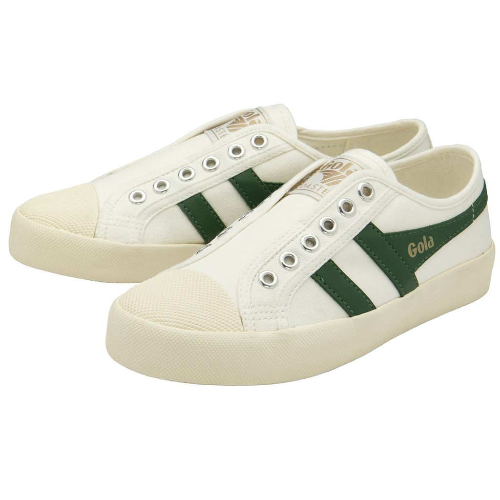 Gola Vegan Classics Coaster Slip Shoes Branco Verdes Portugal | RQVN05986