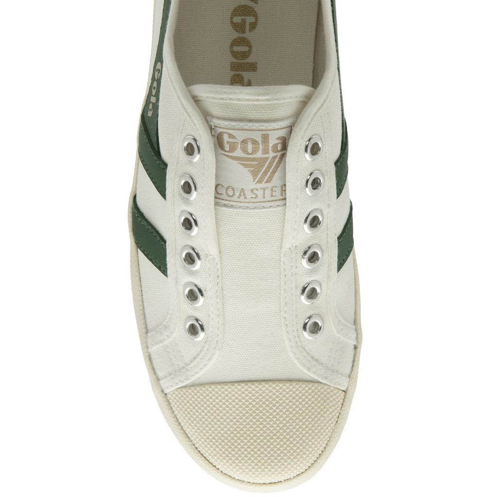 Gola Vegan Classics Coaster Slip Shoes Branco Verdes Portugal | RQVN05986