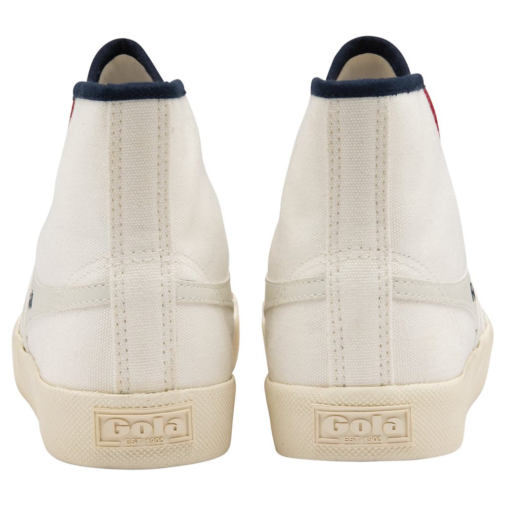 Gola Vegan Classics Coaster Smash High Shoes Branco Azul Marinho Vermelhas Escuro Portugal | UBZY51328