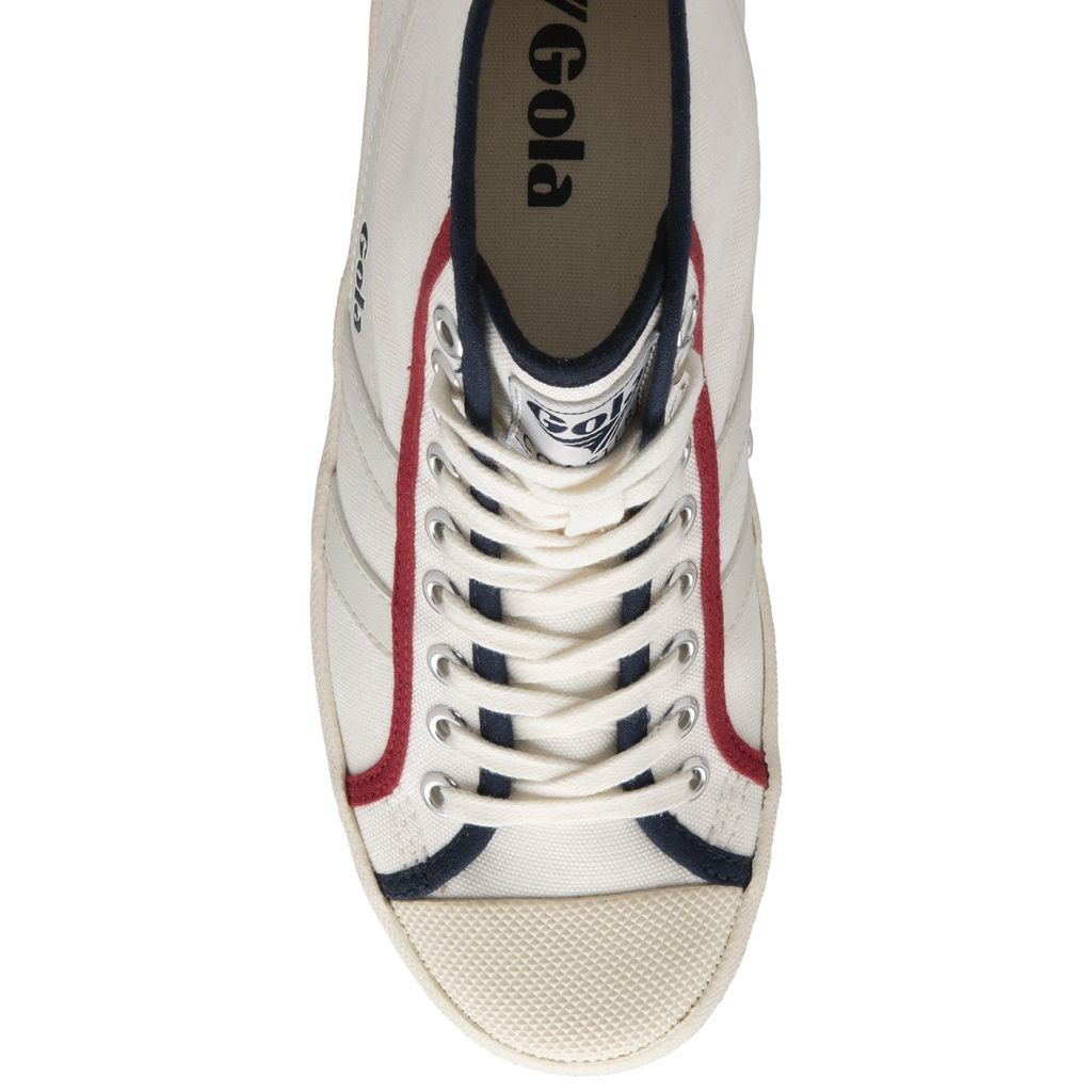 Gola Vegan Classics Coaster Smash High Shoes Branco Azul Marinho Vermelhas Escuro Portugal | UBZY51328