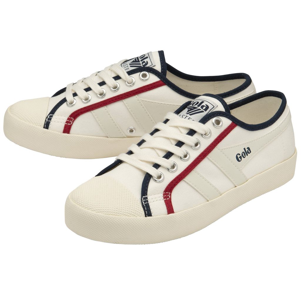Gola Vegan Classics Coaster Smash Shoes Branco Azul Marinho Vermelhas Escuro Portugal | YPBE13608