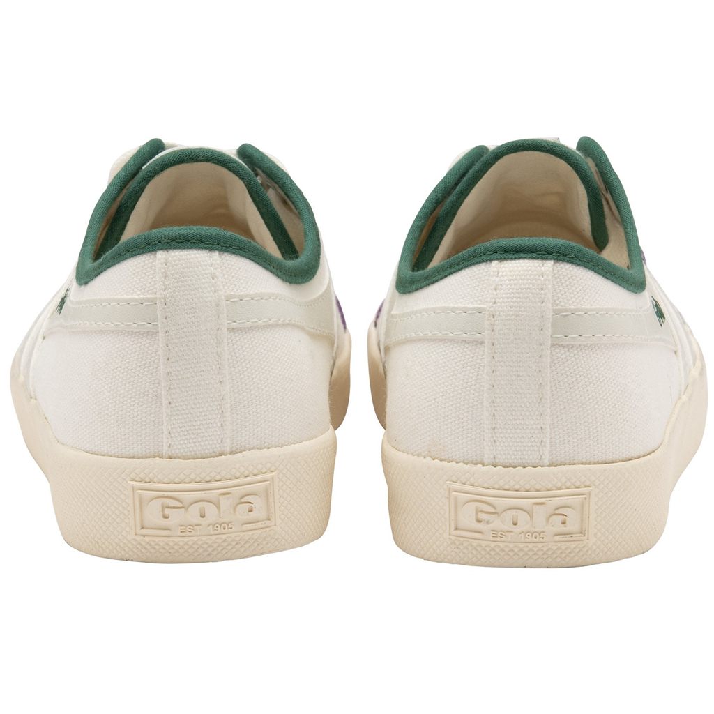 Gola Vegan Classics Coaster Smash Shoes Branco Verdes Escuro Roxo Portugal | OCWJ75610