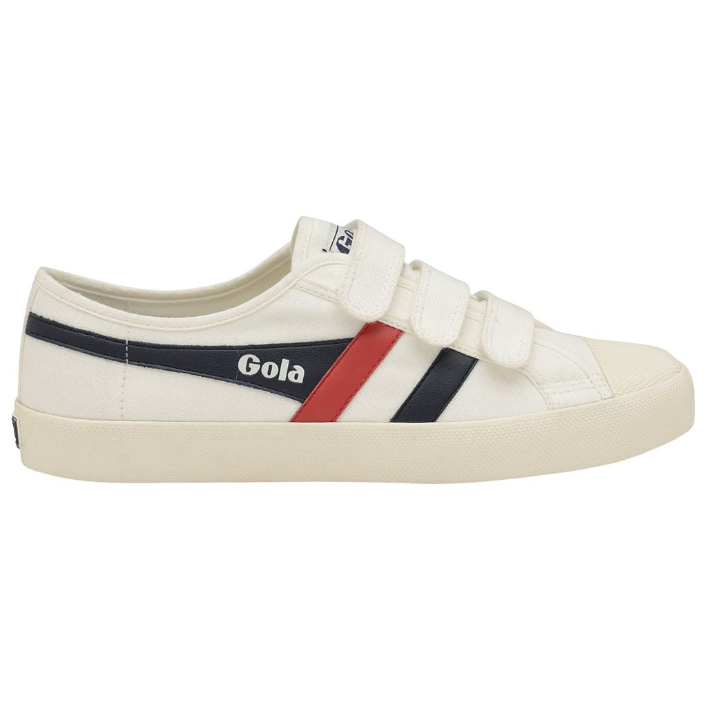 Gola Vegan Classics Coaster Strap Sneakers Branco Azul Marinho Vermelhas Portugal | SLZY23658