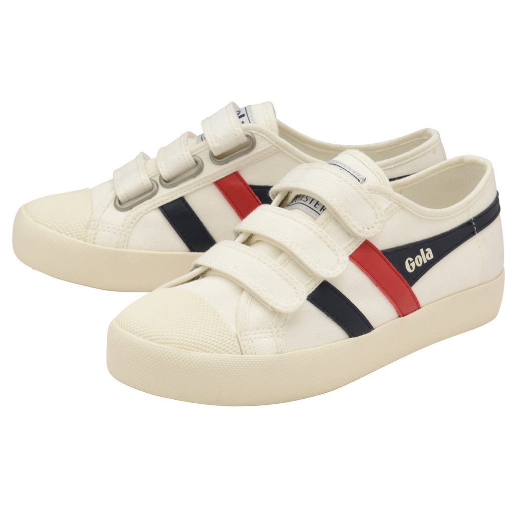 Gola Vegan Classics Coaster Strap Sneakers Branco Azul Marinho Vermelhas Portugal | SLZY23658