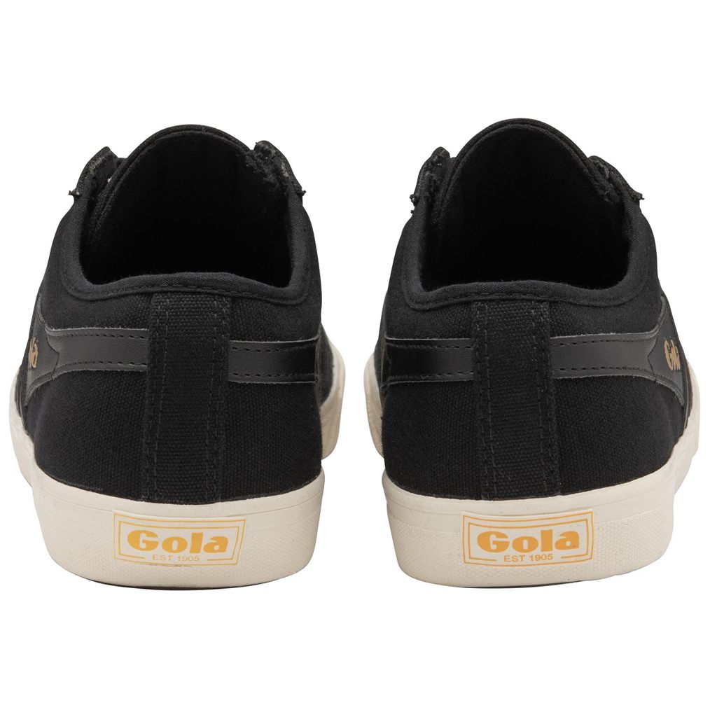 Gola Vegan Classics Comet Plimsoll Sneakers Pretas Pretas Branco Portugal | YCMA13405