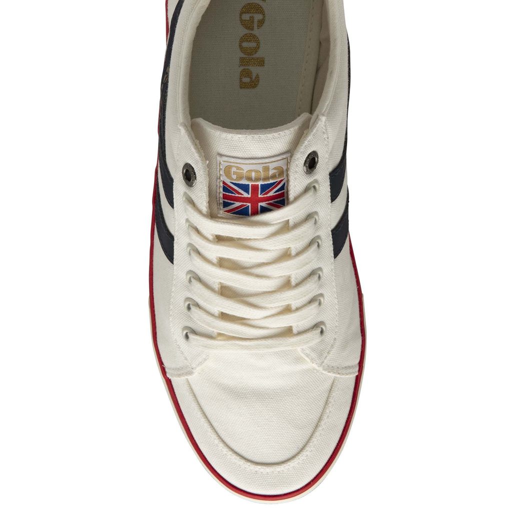 Gola Vegan Classics Comet Plimsoll Sneakers Branco Azul Marinho Vermelhas Portugal | ICSL10973