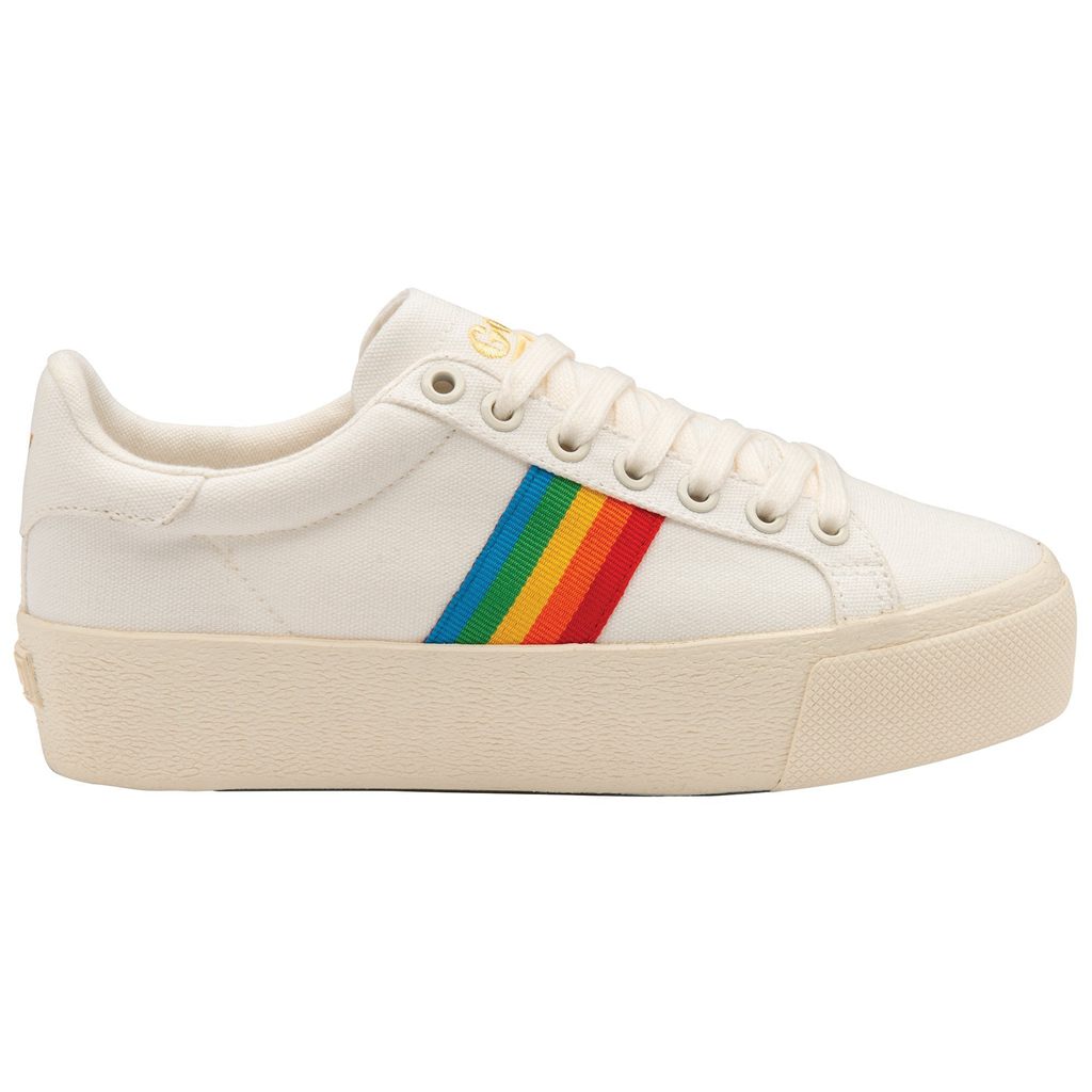 Gola Vegan Classics Orchid Platform Rainbow Shoes Branco Portugal | EIBO14678