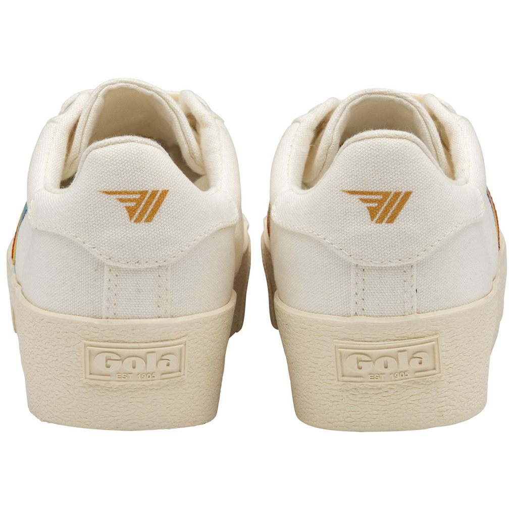 Gola Vegan Classics Orchid Platform Rainbow Shoes Branco Portugal | EIBO14678