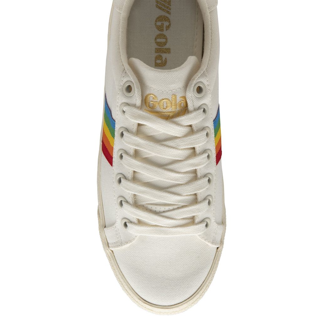 Gola Vegan Classics Orchid Platform Rainbow Shoes Branco Portugal | EIBO14678