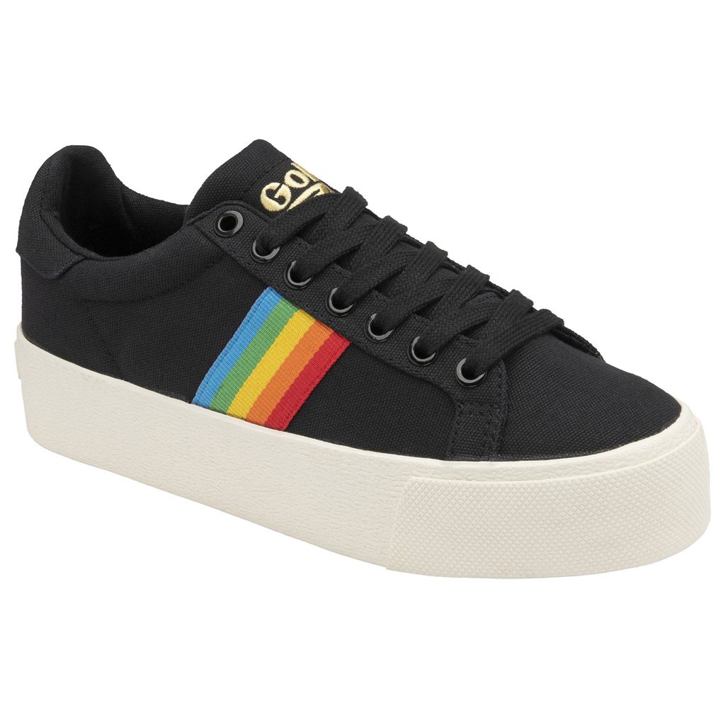 Gola Vegan Classics Orchid Platform Rainbow Shoes Pretas Portugal | KIFJ58231