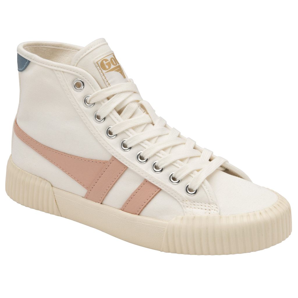 Gola Vegan Classics Rally High Plimsoll Sneakers Branco Rosa Portugal | IOUN32891