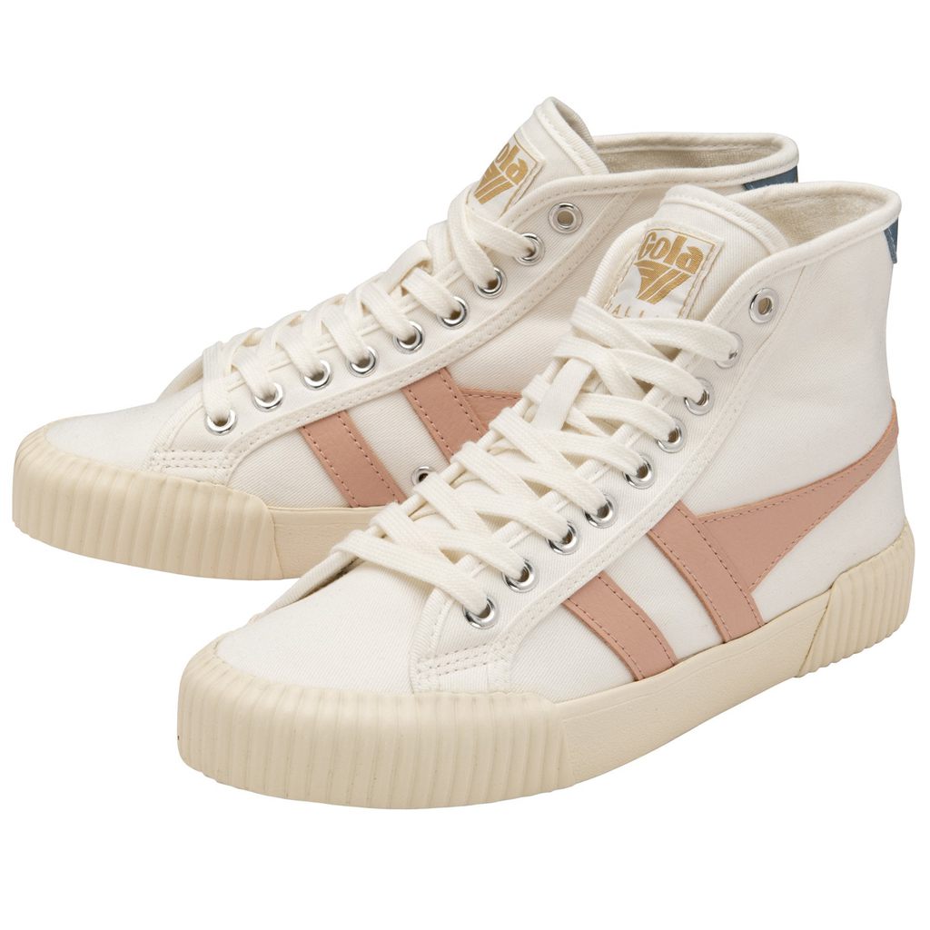 Gola Vegan Classics Rally High Plimsoll Sneakers Branco Rosa Portugal | IOUN32891