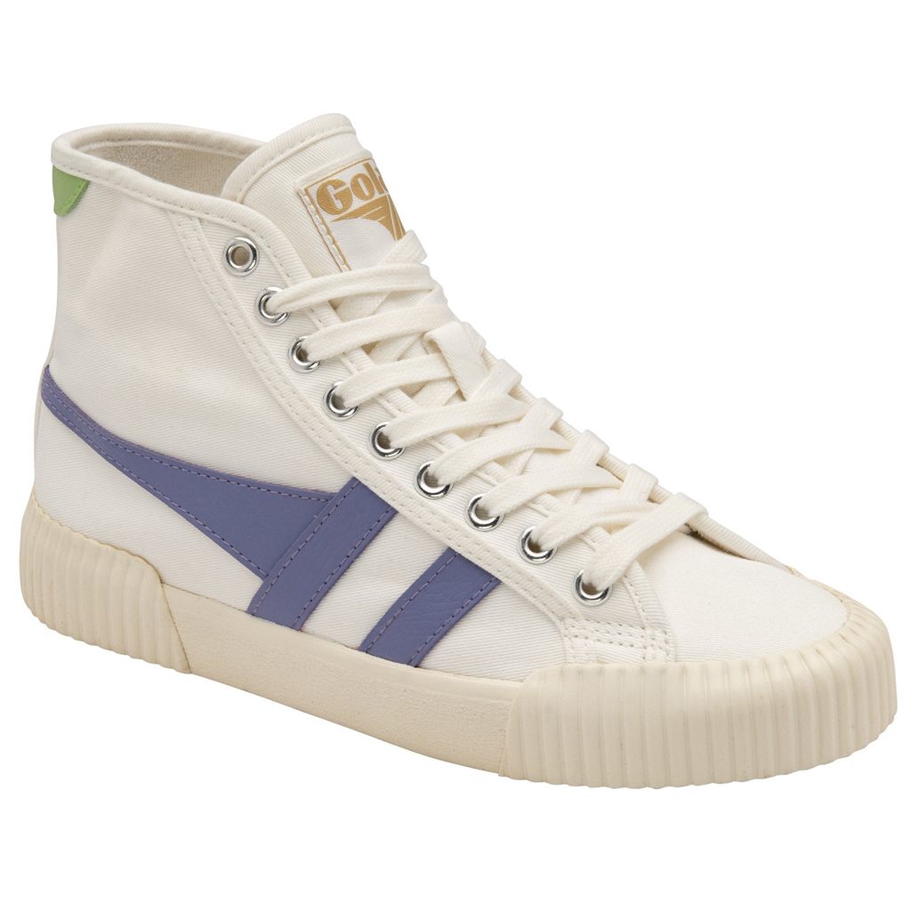Gola Vegan Classics Rally High Plimsoll Sneakers Branco Lavanda Verdes Portugal | RHEZ78910