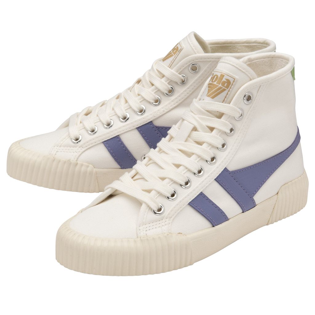 Gola Vegan Classics Rally High Plimsoll Sneakers Branco Lavanda Verdes Portugal | RHEZ78910