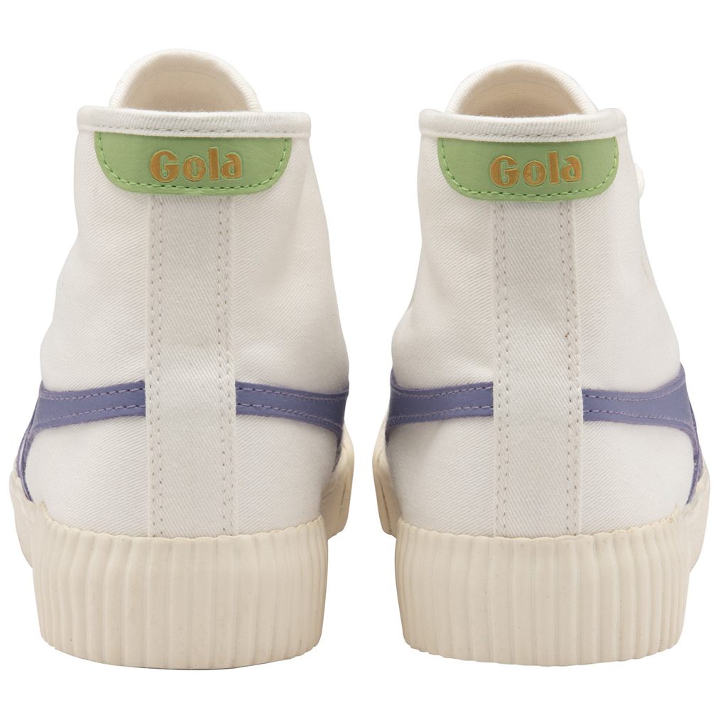 Gola Vegan Classics Rally High Plimsoll Sneakers Branco Lavanda Verdes Portugal | RHEZ78910