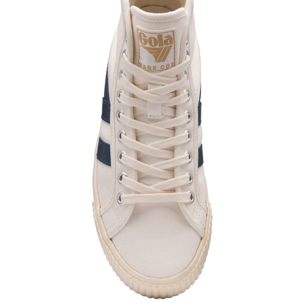 Gola Vegan Classics Tennis Mark Cox High Sneakers Branco Azuis Portugal | NXRM05743