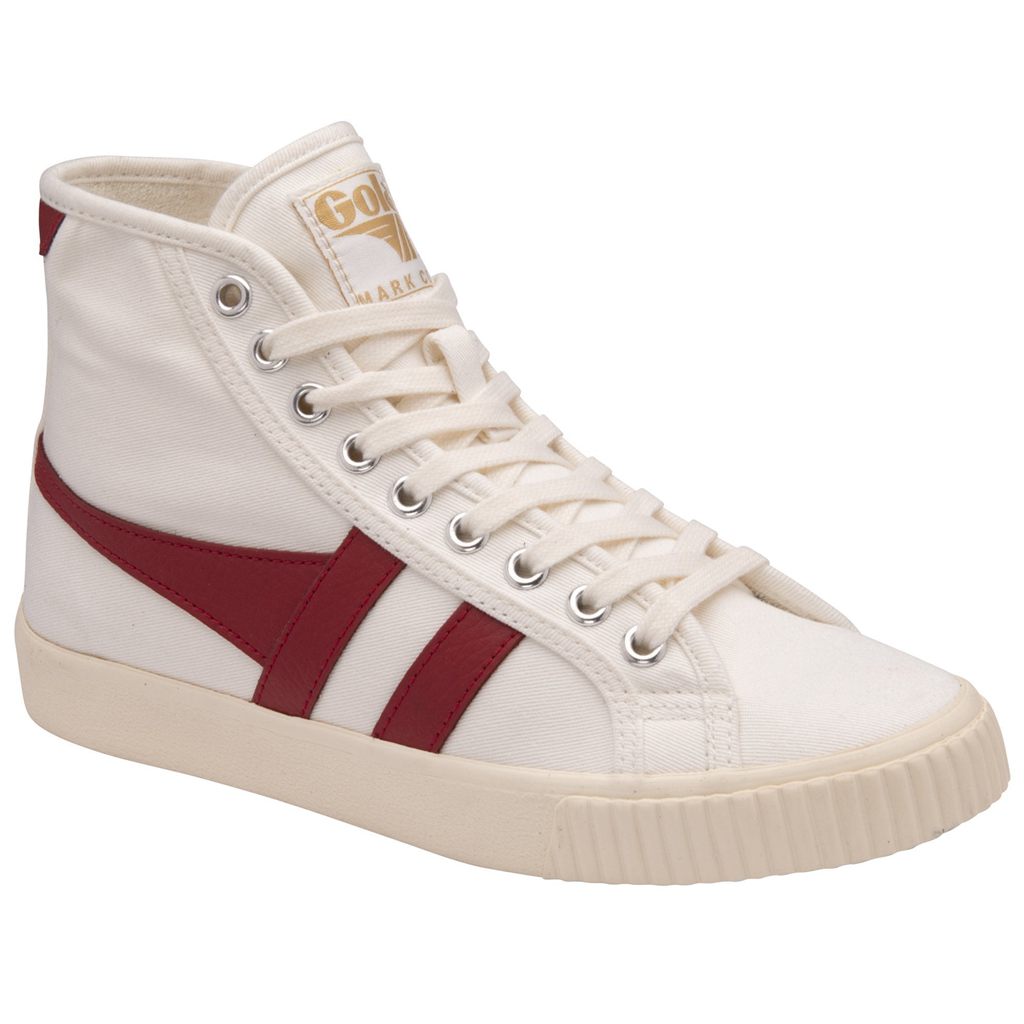 Gola Vegan Classics Tennis Mark Cox High Sneakers Branco Vermelhas Escuro Portugal | IAVL58972