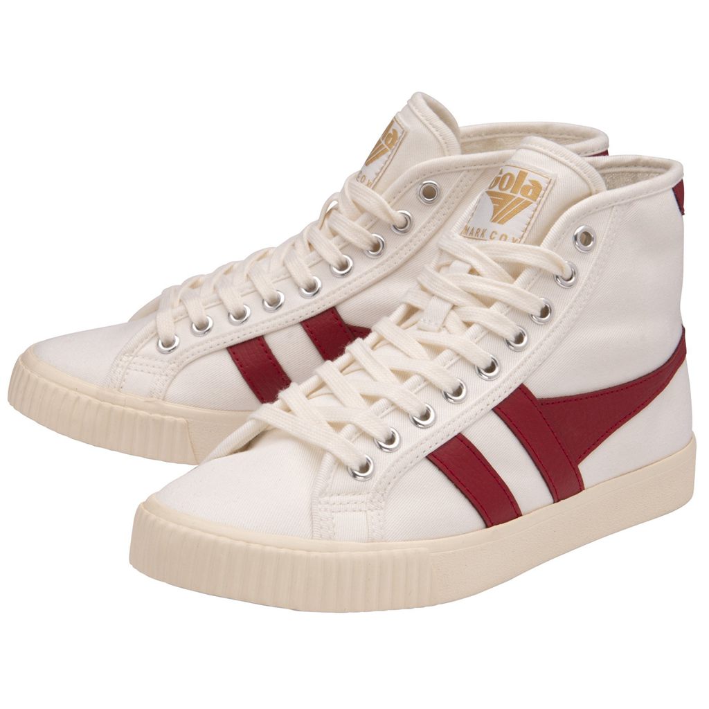 Gola Vegan Classics Tennis Mark Cox High Sneakers Branco Vermelhas Escuro Portugal | IAVL58972