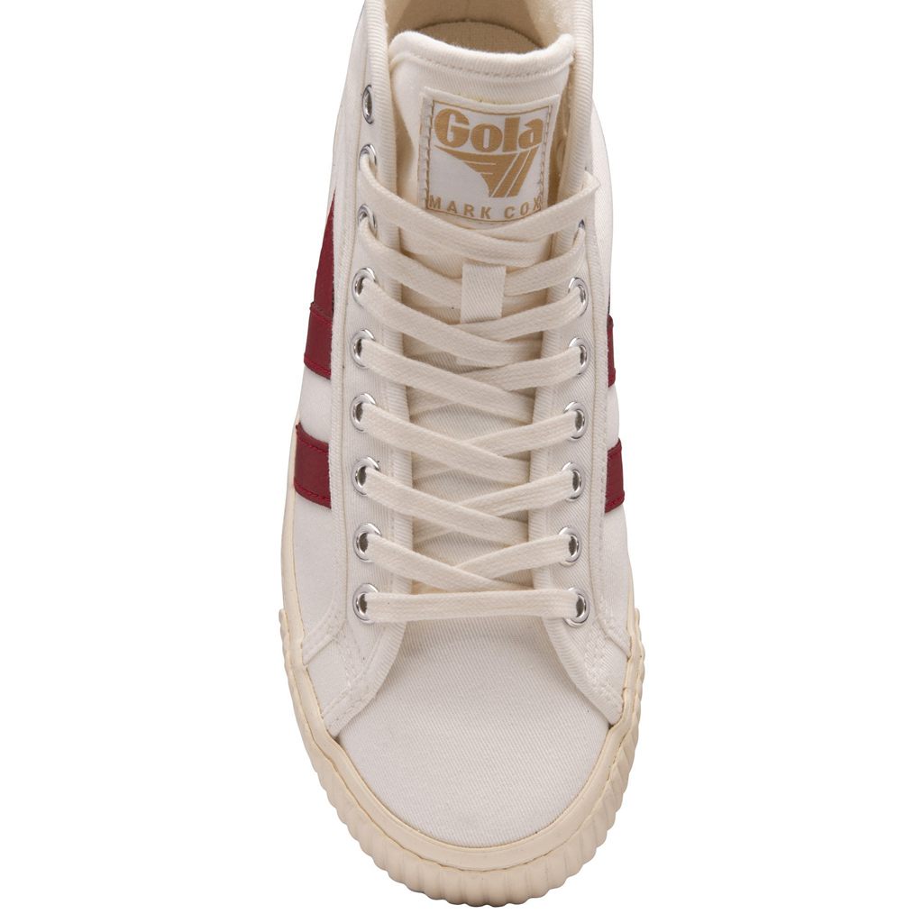 Gola Vegan Classics Tennis Mark Cox High Sneakers Branco Vermelhas Escuro Portugal | IAVL58972